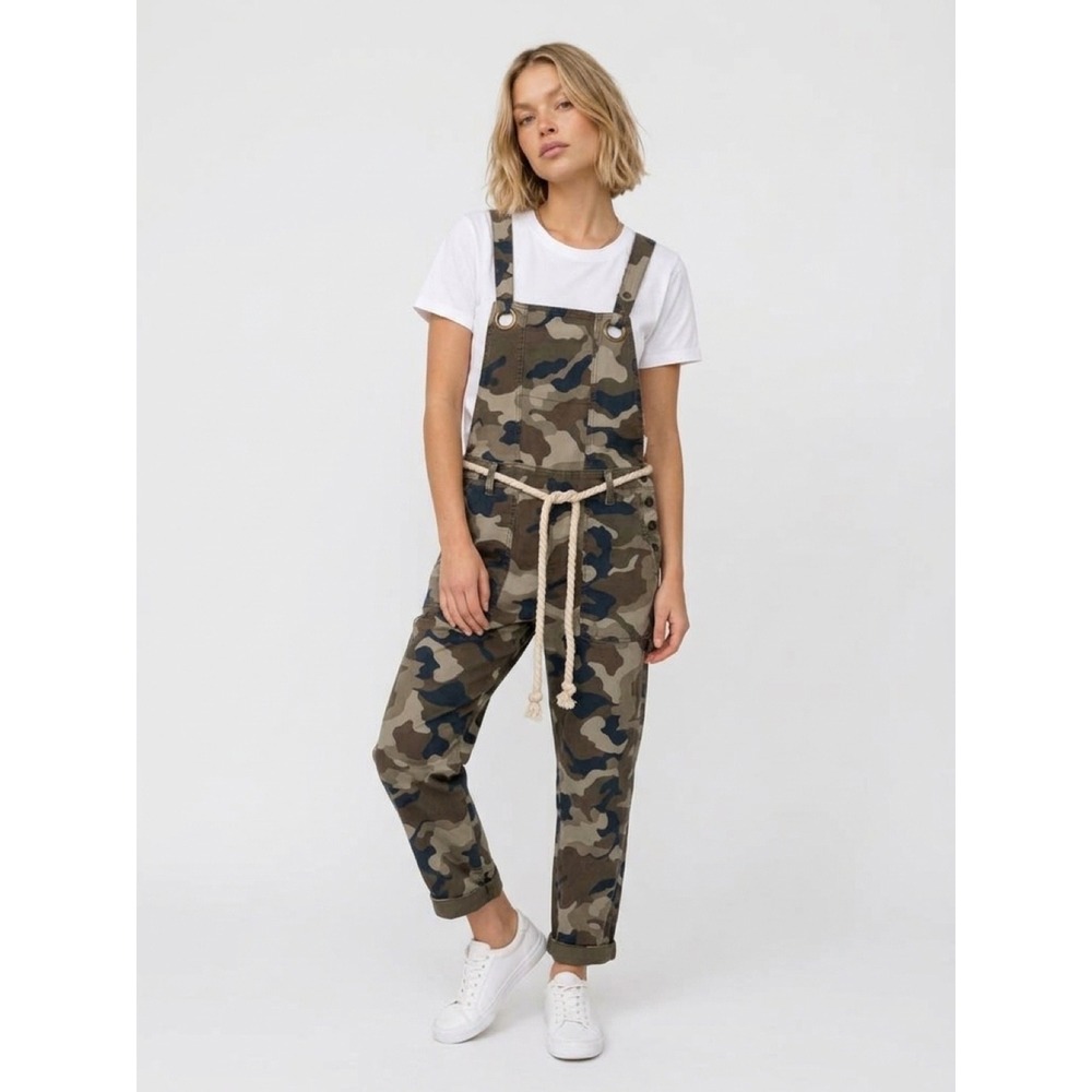 Anthropologie Camo Print Women's Overalls in Olive Green Mix